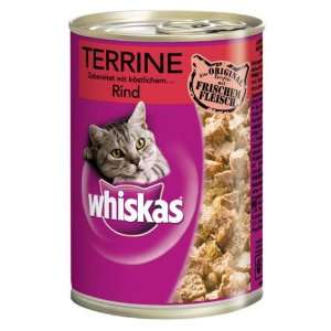 Whiskas Dose Terrine mit Rind 12x400g   Katzenfutter  