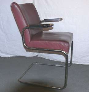 Art Deco/Bauhaus Freischwinger Sessel, Stahlrohr/Leder  