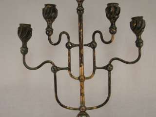   VICTORIAN MANSION SILVER Plate 5 CANDLE Old CASTLE Table CANDELABRA