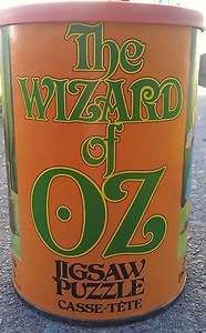   Wizard of Oz Vintage Jigsaw Puzzle in Round Tin Can   1975 APC #1093
