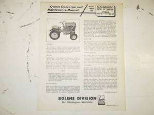 Original Bolens Husky Tractor 600 Manual 1968  