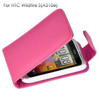 Pink Leder Tasche Case Hülle für HTC Wildfire S Etui  