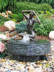 Wasserspiel kpl. SET Mühlstein Granit mit Bronzefigur  