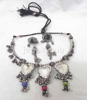NW Kuchi Tribal Heart Necklace Small Set Jewelry Choker BellyDance 