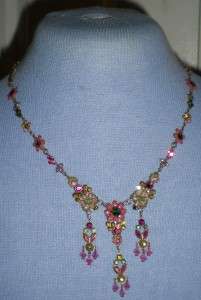   Fresh Flowers Collection Enameled Flower & Swarovski Crystal Necklace