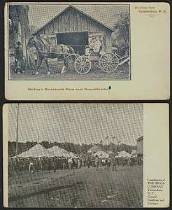 LOT of 2 Trumansburg NY Blacksmith Shop 1906 Postcards  