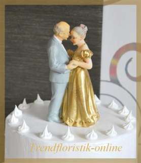 Brautpaar goldene Hochzeit Tortenfigur Tortenaufsatz Oma Opa gold 