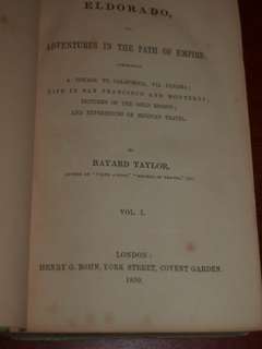 Taylor 1850 EDITION Eldorado CALIFORNIA GOLD RUSH  