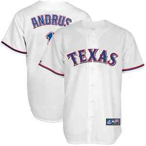 Majestic Elvis Andrus Texas Rangers #1 Player Replica Jersey   White 