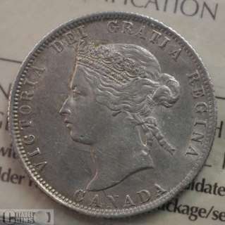 1872H Canada 25 Cents ICCS EF 40; Obverse 2; *Scratch  