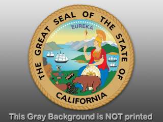 Round California State Seal Sticker decal logo CA great  