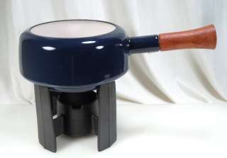 Vintage Dansk Kobenstyle Fondue Pot w/Cast Iron Warmer  