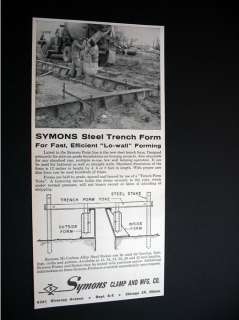 Symons Steel Trench Form foundations 1958 print Ad  