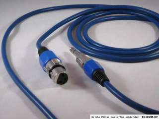 XRL Female   Klinke stereo Kabel blau 6,3 mm länge 2 m  