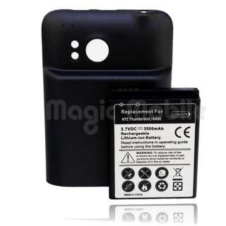   Extended Life Battery With Black Door Cover For HTC Thunderbolt 4G