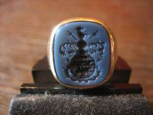 einmaliger Wappen Ring Siegelring Adelswappen 585 Gold  
