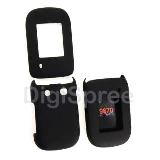 For Sprint Blackberry Style 9670 Black Hard Rubber Case  