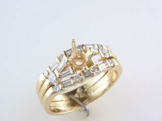 Genuine Diamond 1.00ct 14K Yellow Gold Engagement Wedding Ring Set 