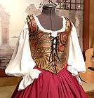 Renaissance BODICE w/TWO SKIRTS Medieval Pirate Corset Costume, CUSTOM 