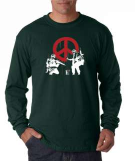 Banksy Graffiti Soldiers Peace Long Sleeve Tee Shirt  