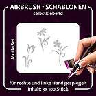 Airbrush Schablonen   Floral SET 9   Nailart   3 Motive
