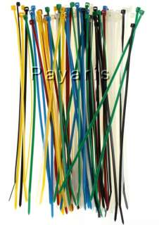 New 8 Multi Color Nylon Cable and Wire Zip Ties 100 Pc 039612113754 