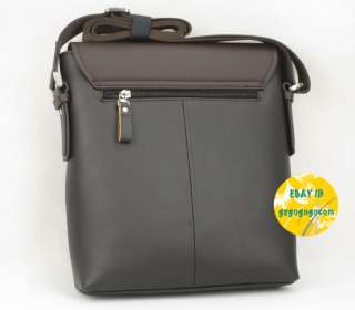 Mens handle genuine leather briefcase shoulder bag 255  