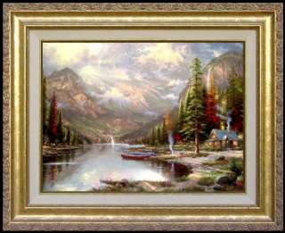 Mountain Majesty 12x16 Framed Classic Thomas Kinkade Canvas Paintings 
