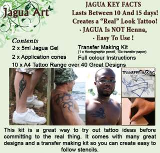 Jagua Black Henna Tribal Tattoo Kit lasts 10 15 day jg  
