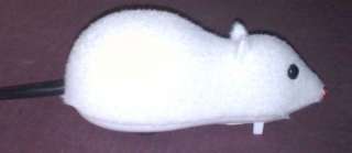 White Fuzzy Wind Up Wheel Mouse Cat Toy   794080267568 