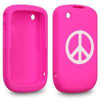 BLACKBERRY CURVE 8520 PEACE SIGN LASERED SILICONE SKIN / COVER / SHELL 