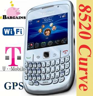 NEW FROST RIM Blackberry 8520 Curve WiFi GSM Cell Phone T Mobile 