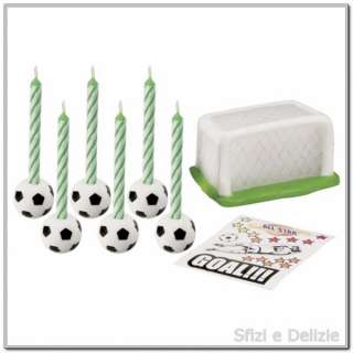 Set 14 pz Candele calcio candeline per torta compleanno  