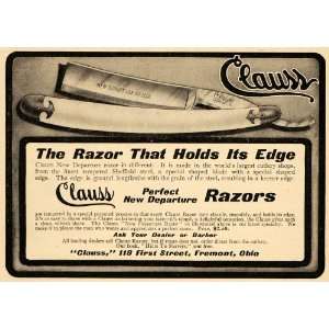  1905 Ad Clauss Departure Razors Shave Sheffield Steel 