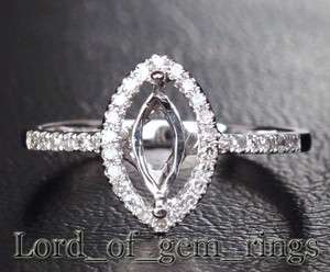 5x7mm marquise 14k white gold diamond semi mount ring  