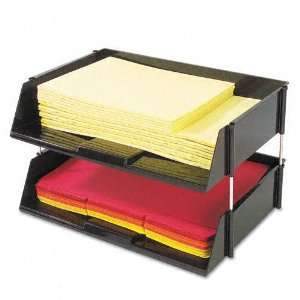 deflect o® Industrial Stacking Tray Set, Two Tier, Plastic, Black