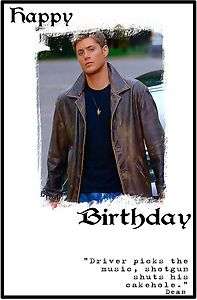   WINCHESTER supernatural BIRTHDAY greetings CARD jensen ackles  