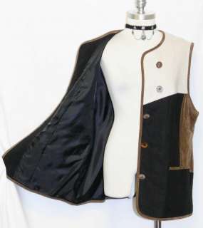BLACK LINEN & COTTON Summer German Dress Suit VEST 16 L  