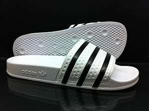 NEW Mens Adidas Originals ADILETTE Slide Flip Flops White Black UK 6 