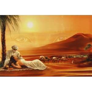   60x90 Sahara Wüste Kamele Sand  Küche & Haushalt