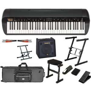 Korg SV 1 73 Stage Piano   Black COMPLETE STAGE BUNDLE with Amp, Case 