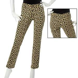 Suzanne Somers Leopard Print Stretch Skinny Jeans 