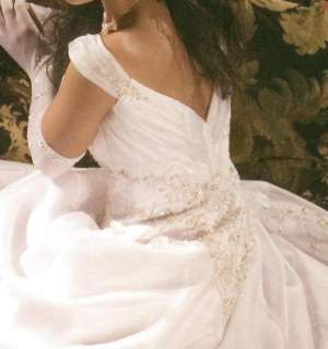 Royal White Cap Sleeve Bridal Gown/Wedding Dress All Sz  
