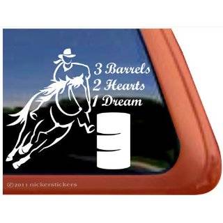  Turn & Burn Barrel Racing Horse Trailer Vinyl Window Decal 