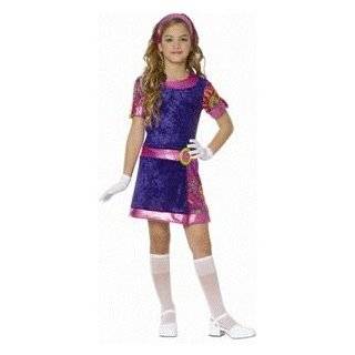  Kids Girls Costume 60s 70s Disco Go Girl Dress Outfit L 