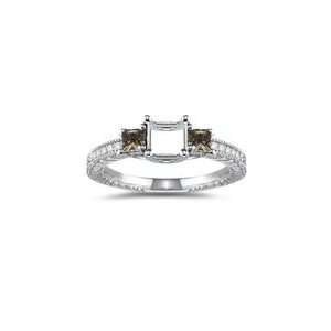   Champagne & White Diamond Ring Setting in 14K White Gold 10.0 Jewelry