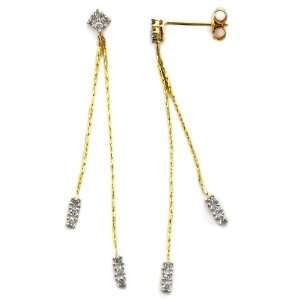  10k Yellow Gold Diamond Drop Earrings (1/4 cttw) Jewelry