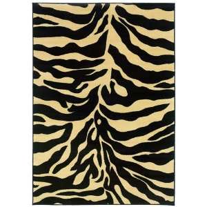 Home Fashions Design Charbel Black Zebra Skin Novelty Rug   CC14076815 