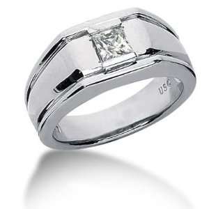 Men s 14K Gold Diamond Ring 1 Princess Diamond 11414 MDR433   Size 8 