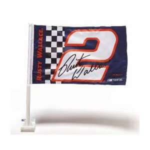  Rusty Wallace #2 NASCAR 11X18 2 Sided Car Flag By BSI 